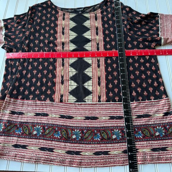 Lucky Brand Brown Aztec print T-Shirt size 3X super soft no material tag - Picture 7 of 8
